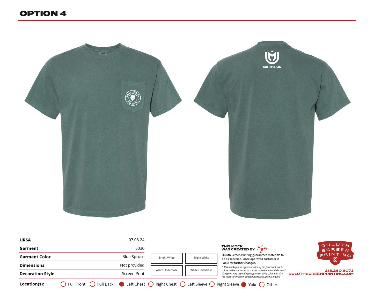Ursa New Comfort Color Pocket T-shirts