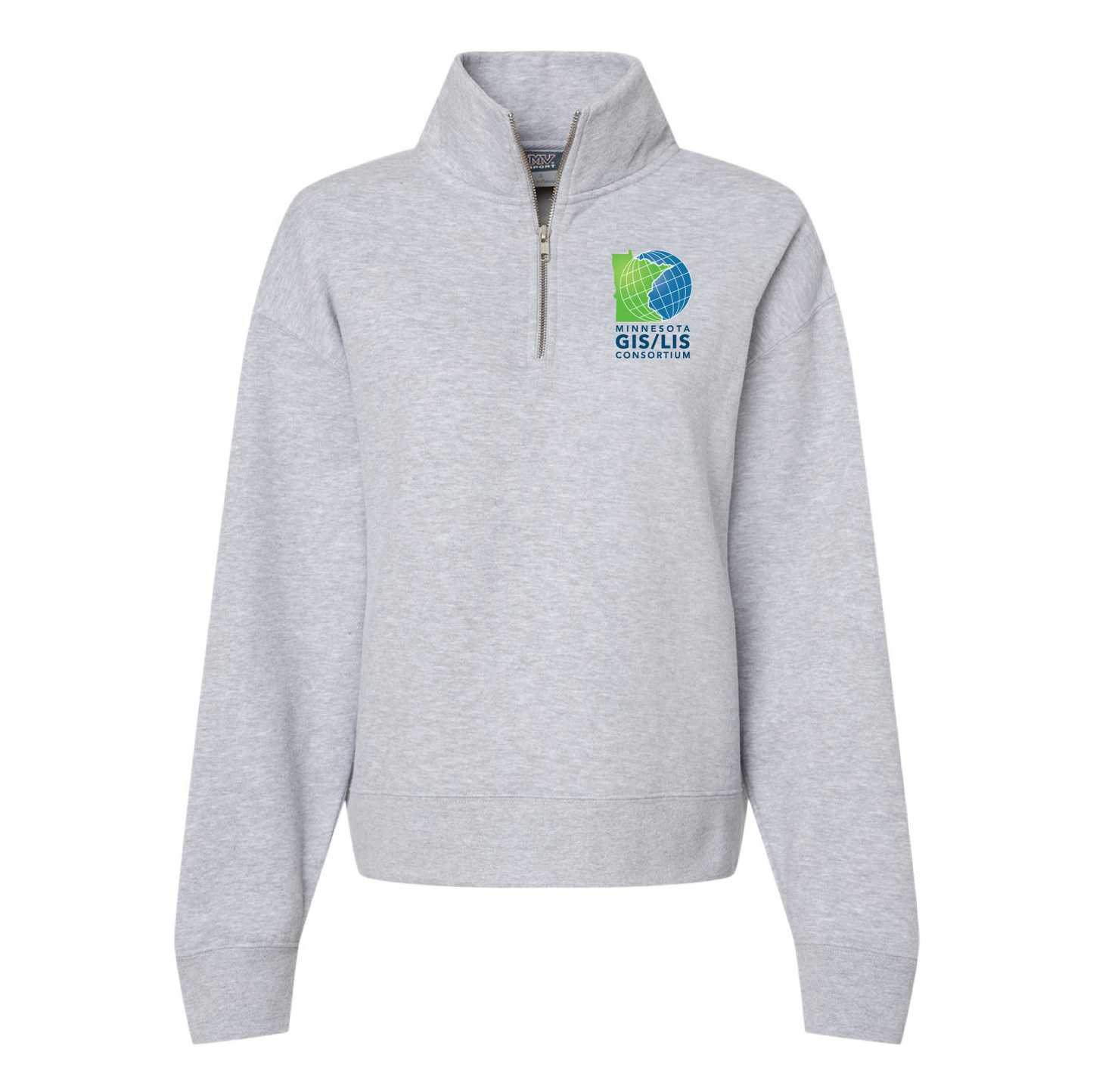 MN GIS/LIS Women's Sueded Fleece Quarter-Zip Sweatshirt Consortium Logo