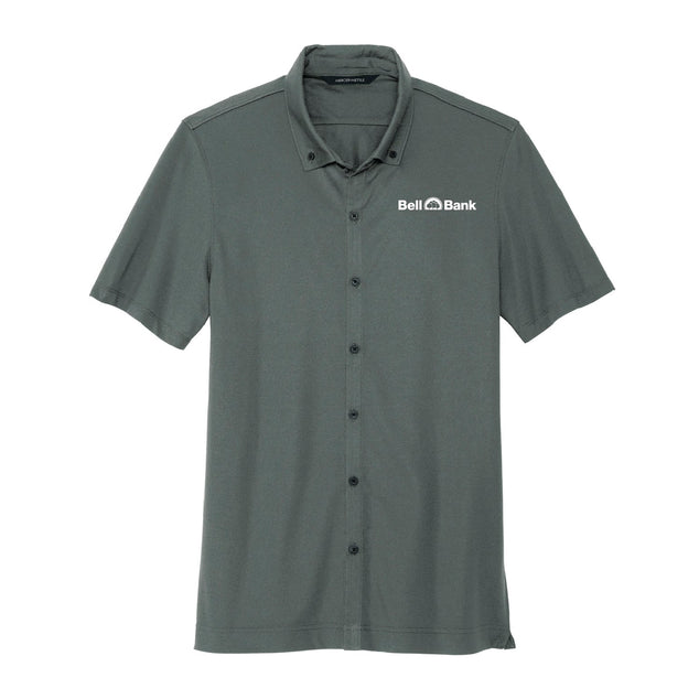 Bell Bank Stretch Pique Full-Button Polo - DSP On Demand