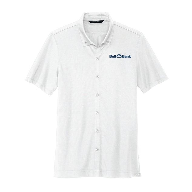 Bell Bank Stretch Pique Full-Button Polo - DSP On Demand