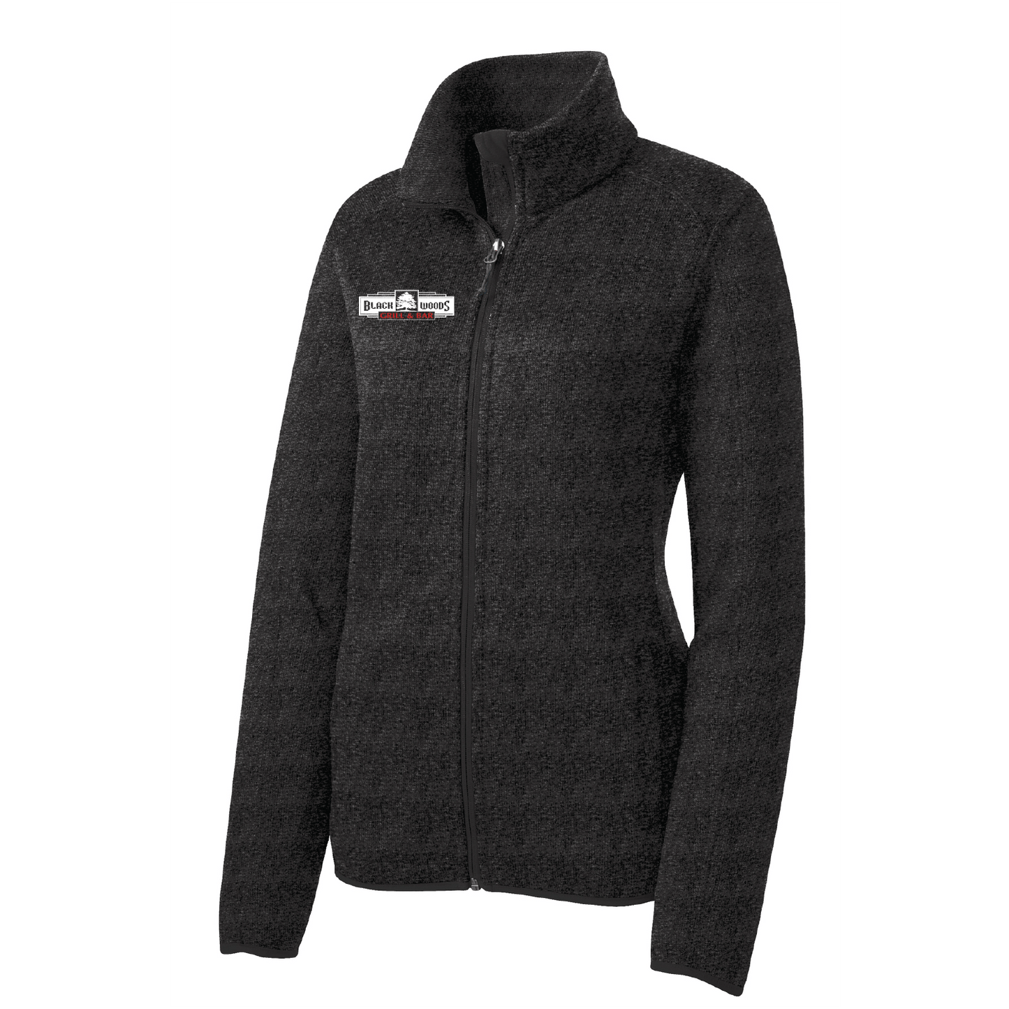 Black Woods Ladies Sweater Fleece Jacket - DSP On Demand