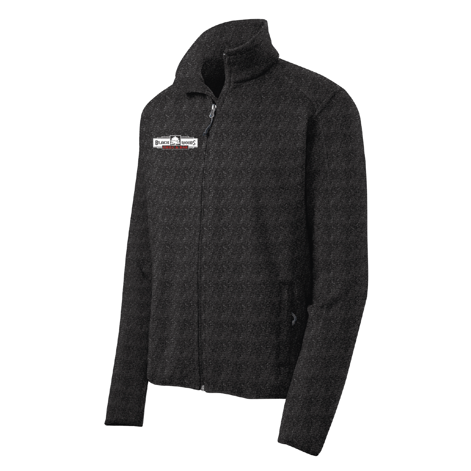 Black Woods Mens Sweater Fleece Jacket - DSP On Demand
