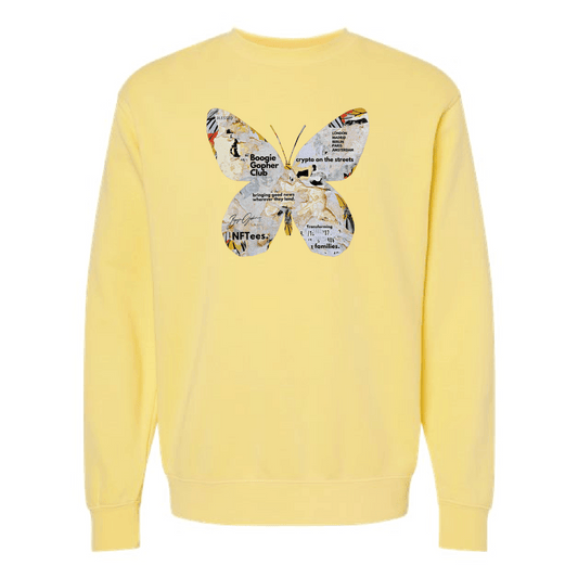 Boogie Gopher Butterfly Unisex Midweight Pigment-Dyed Crewneck Sweatshirt - DSP On Demand