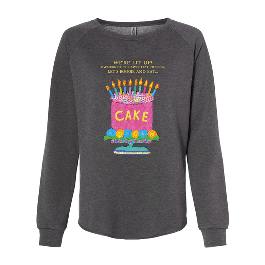 Boogie Gopher Cake Women's California Wave Wash Crewneck Sweatshirt - DSP On Demand