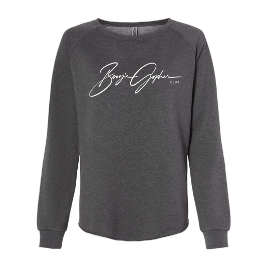 Boogie Gopher Club Women's California Wave Wash Crewneck Sweatshirt - DSP On Demand