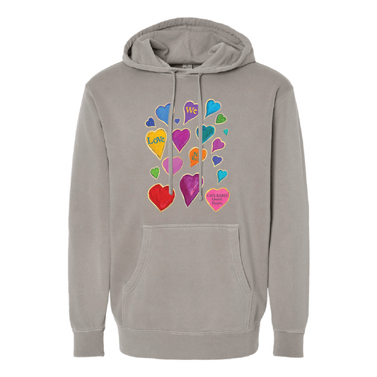 Boogie Gopher Hearts Unisex Midweight Pigment-Dyed Hooded Sweatshirt - DSP On Demand