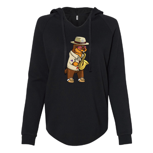 Boogie Gopher Trumpet Women's California Wave Wash Crewneck Sweatshirt - DSP On Demand