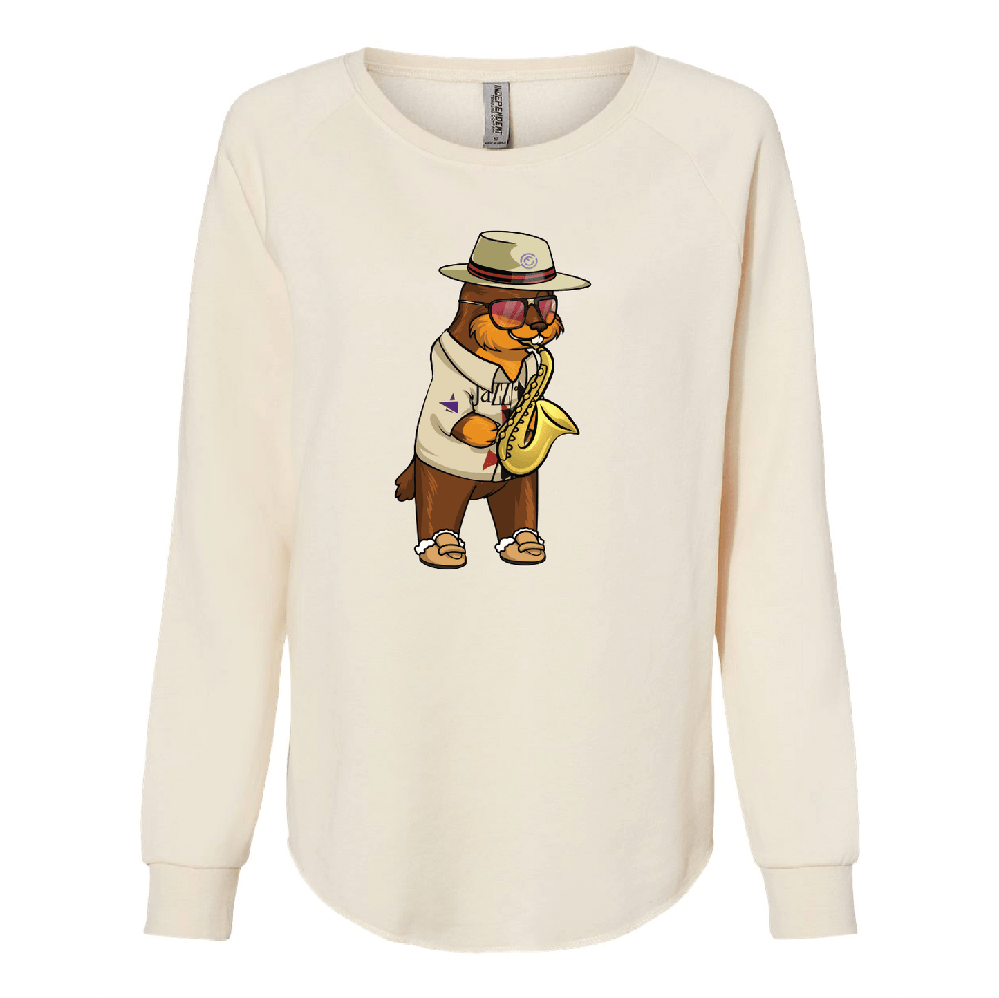 Boogie Gopher Trumpet Women's California Wave Wash Crewneck Sweatshirt - DSP On Demand