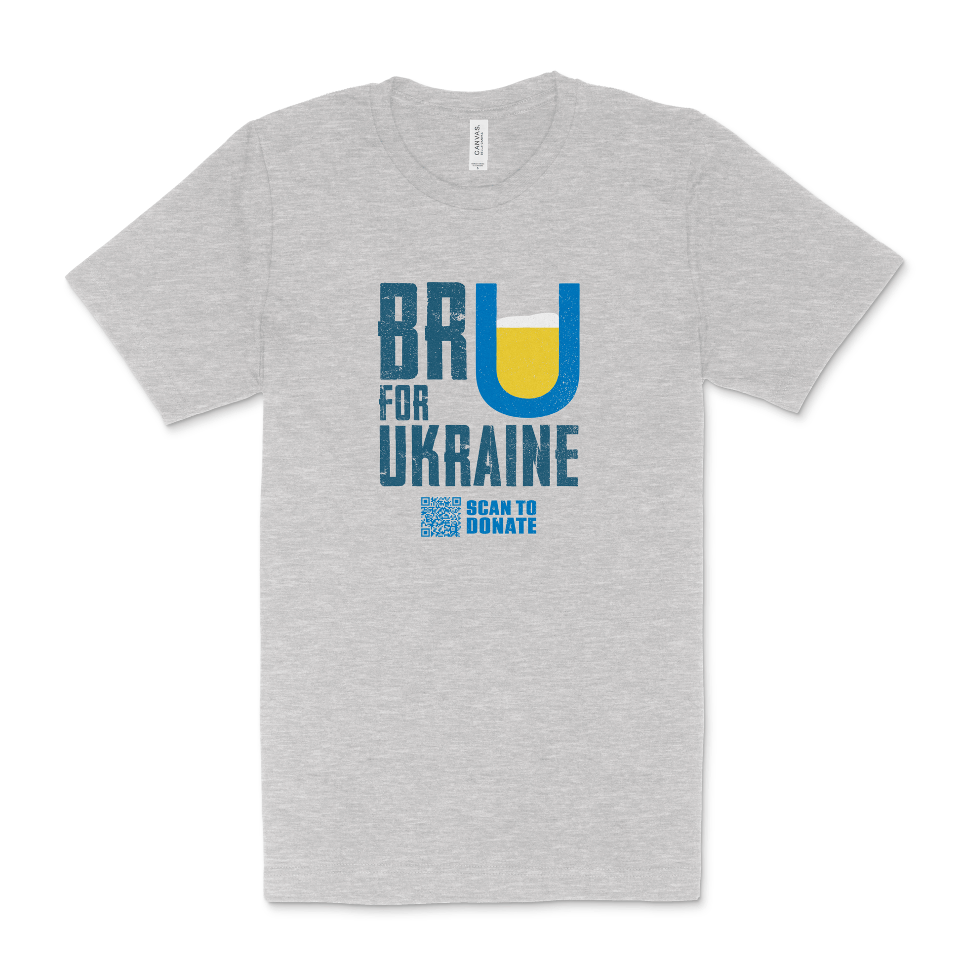 Bru For Ukraine - Grey Tee - DSP On Demand