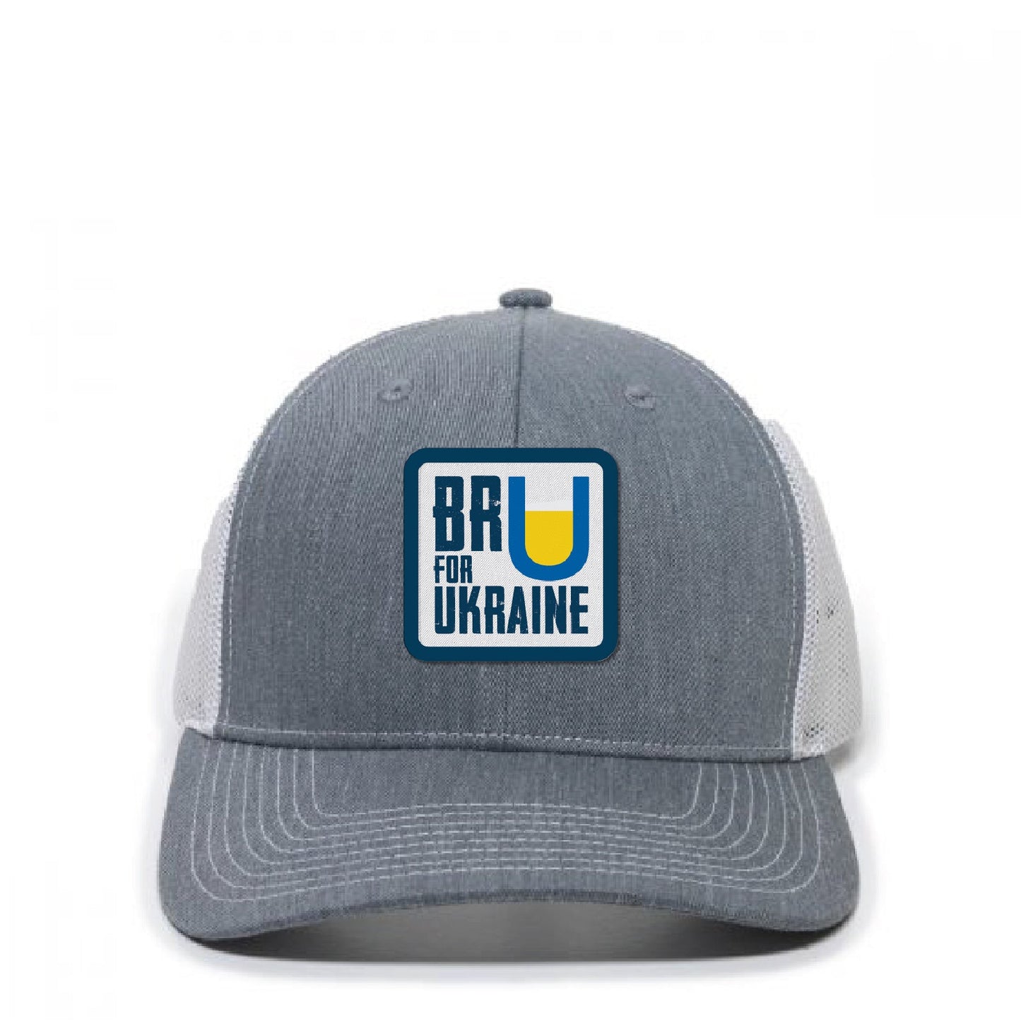 Bru For Ukraine - Grey/White Trucker Hat - DSP On Demand