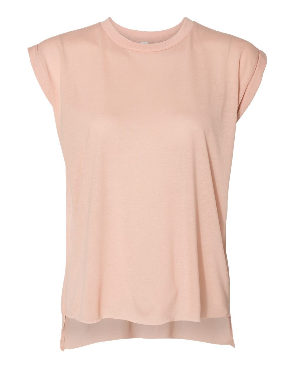 DSP BLANKS Bella Canvas Women’s Flowy Rolled Cuffs Muscle Tee - DSP On Demand