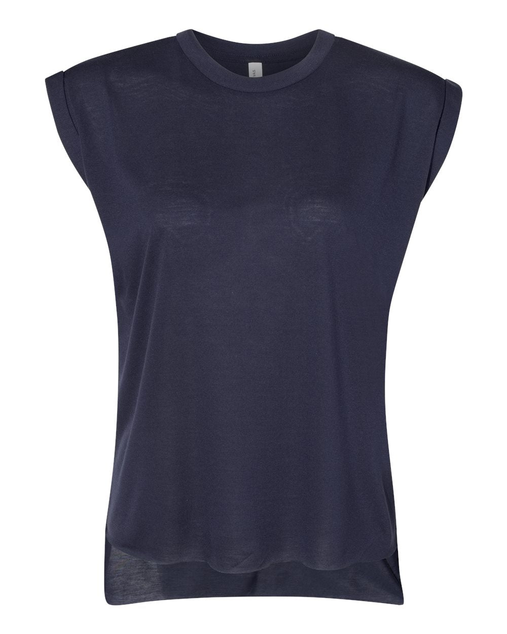 DSP BLANKS Bella Canvas Women’s Flowy Rolled Cuffs Muscle Tee - DSP On Demand