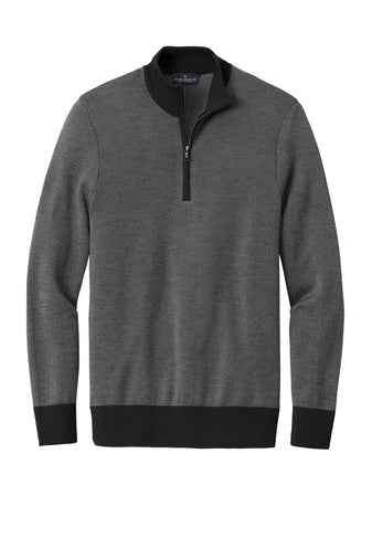 DSP BLANKS Brooks Brothers ® Washable Merino Birdseye 1/4-Zip Sweater - DSP On Demand