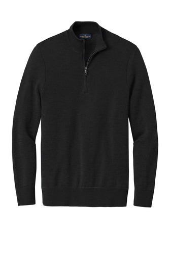 DSP BLANKS Brooks Brothers ® Washable Merino Birdseye 1/4-Zip Sweater - DSP On Demand