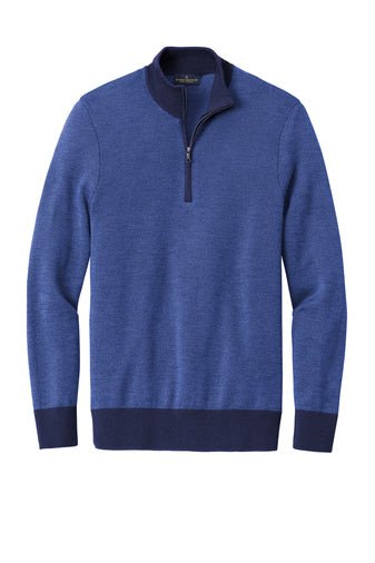DSP BLANKS Brooks Brothers ® Washable Merino Birdseye 1/4-Zip Sweater - DSP On Demand