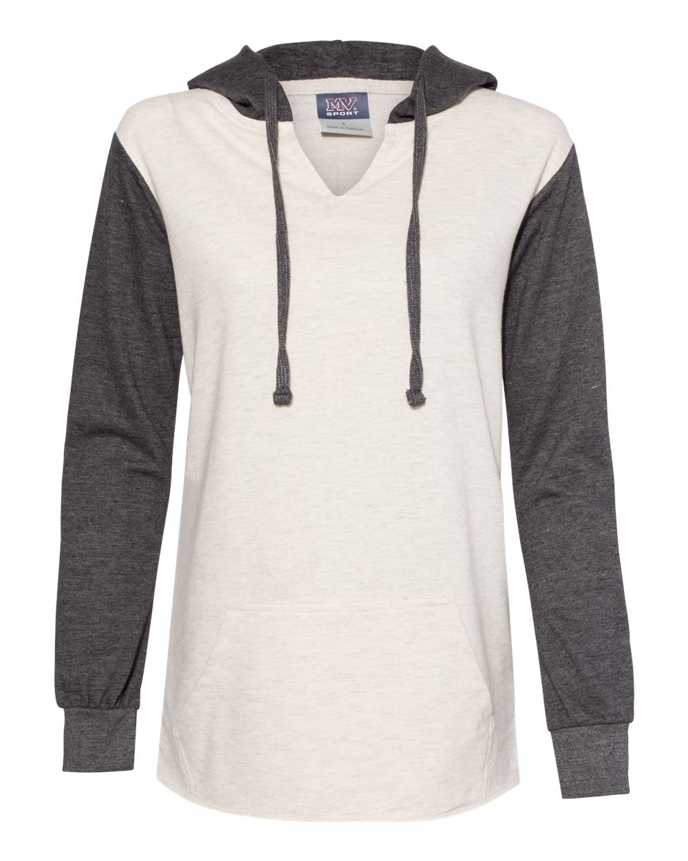DSP BLANKS MV Sport - Women’s French Terry Hooded Pullover with Colorblocked Sleeves - DSP On Demand