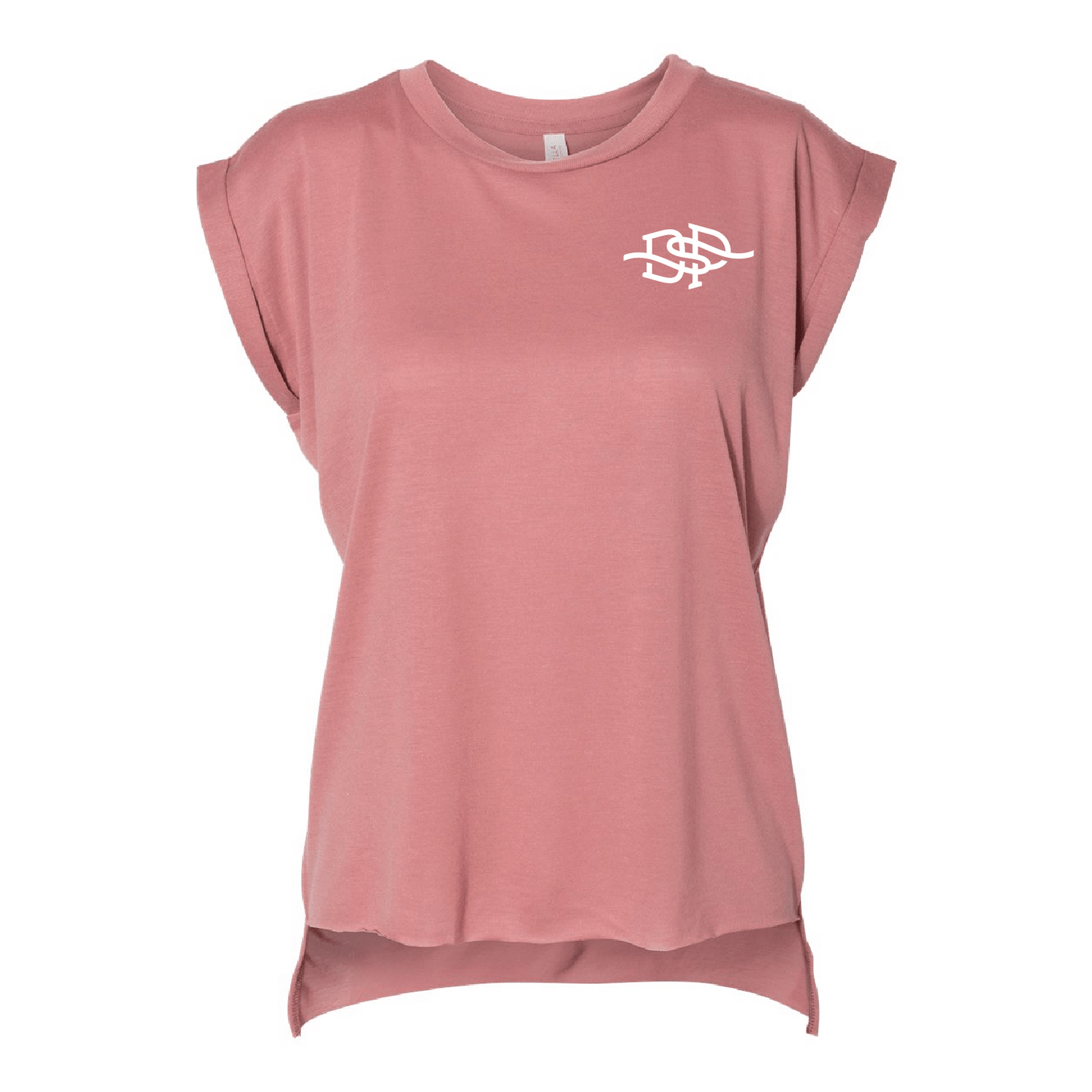 DSP Company Bella Canvas Women’s Flowy Rolled Cuffs Muscle Tee - DSP On Demand