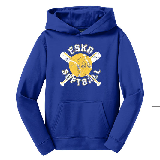 Esko Softball Youth Sport-Wick® Fleece Hooded Pullover - DSP On Demand