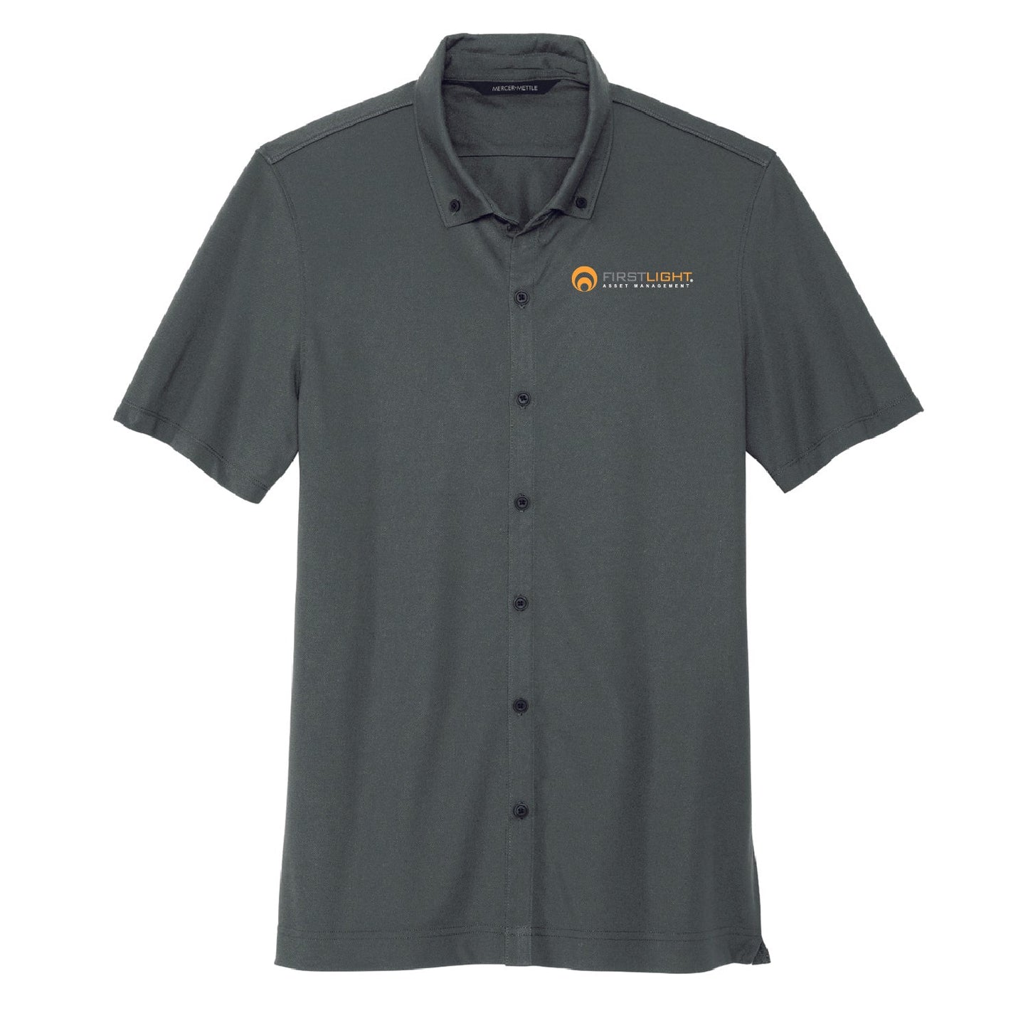 First Light Stretch Pique Full-Button Polo - DSP On Demand