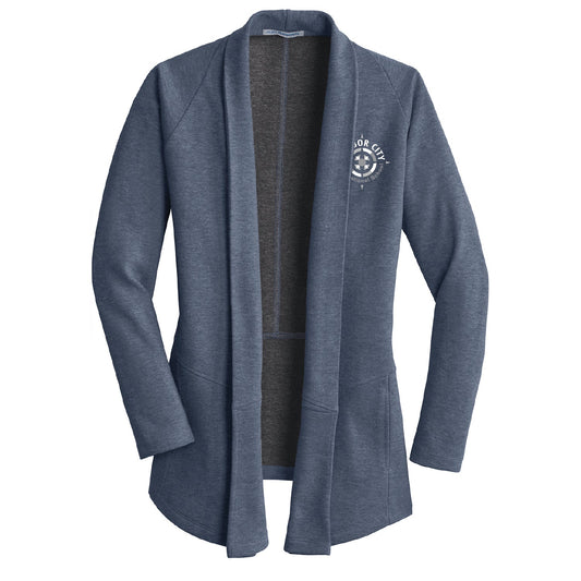 Harbor City Ladies Interlock Cardigan - DSP On Demand