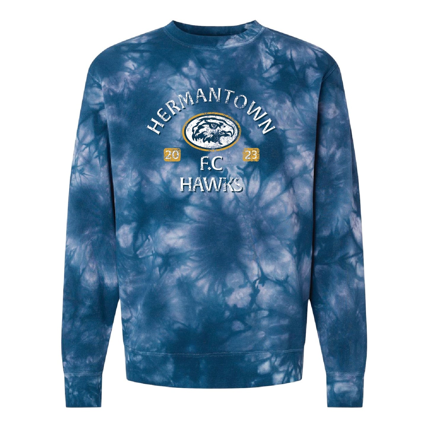 Hermantown Soccer 2023 Unisex Midweight Tie-Dyed Sweatshirt - DSP On Demand