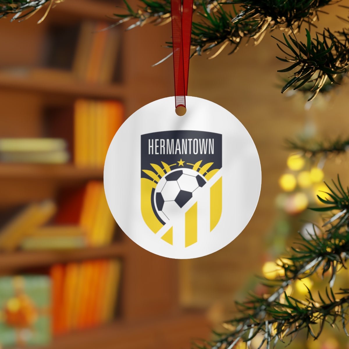 Hermantown Soccer Metal Ornaments - DSP On Demand