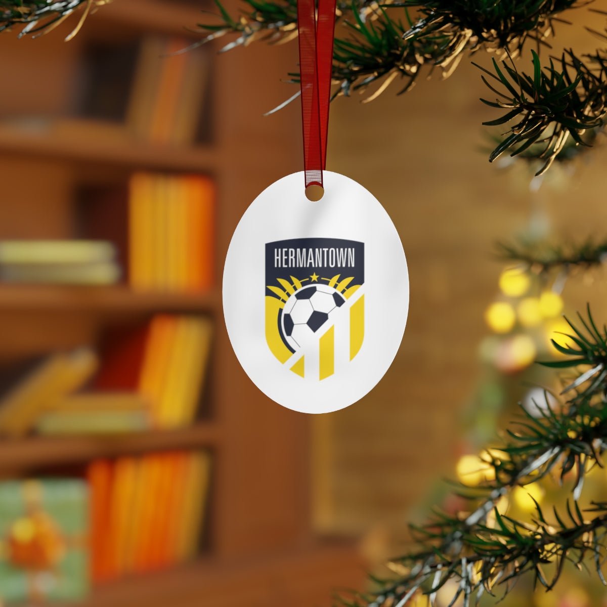 Hermantown Soccer Metal Ornaments - DSP On Demand