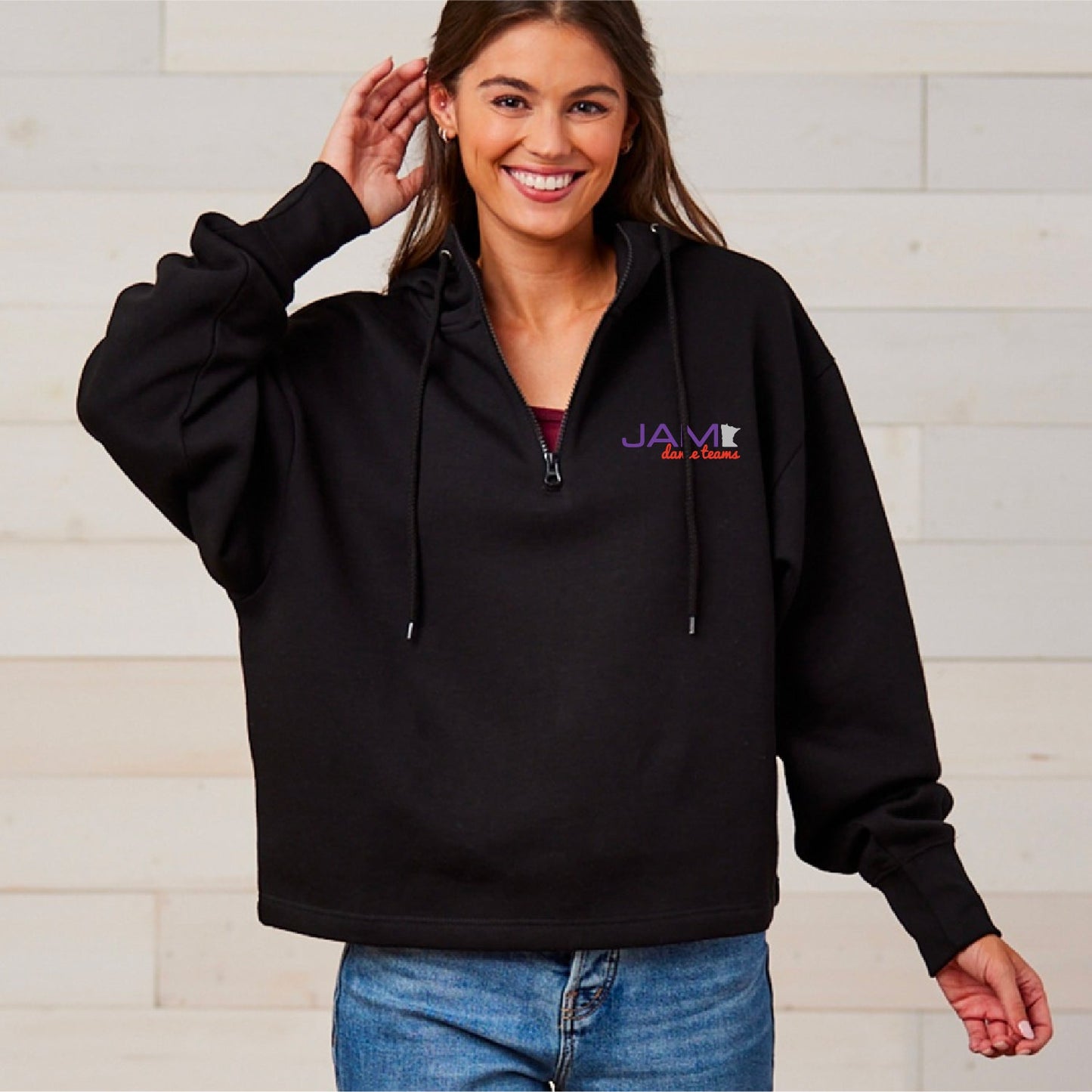 JAM Dance Team Ladies Boxy Quarter Zip Hood - DSP On Demand