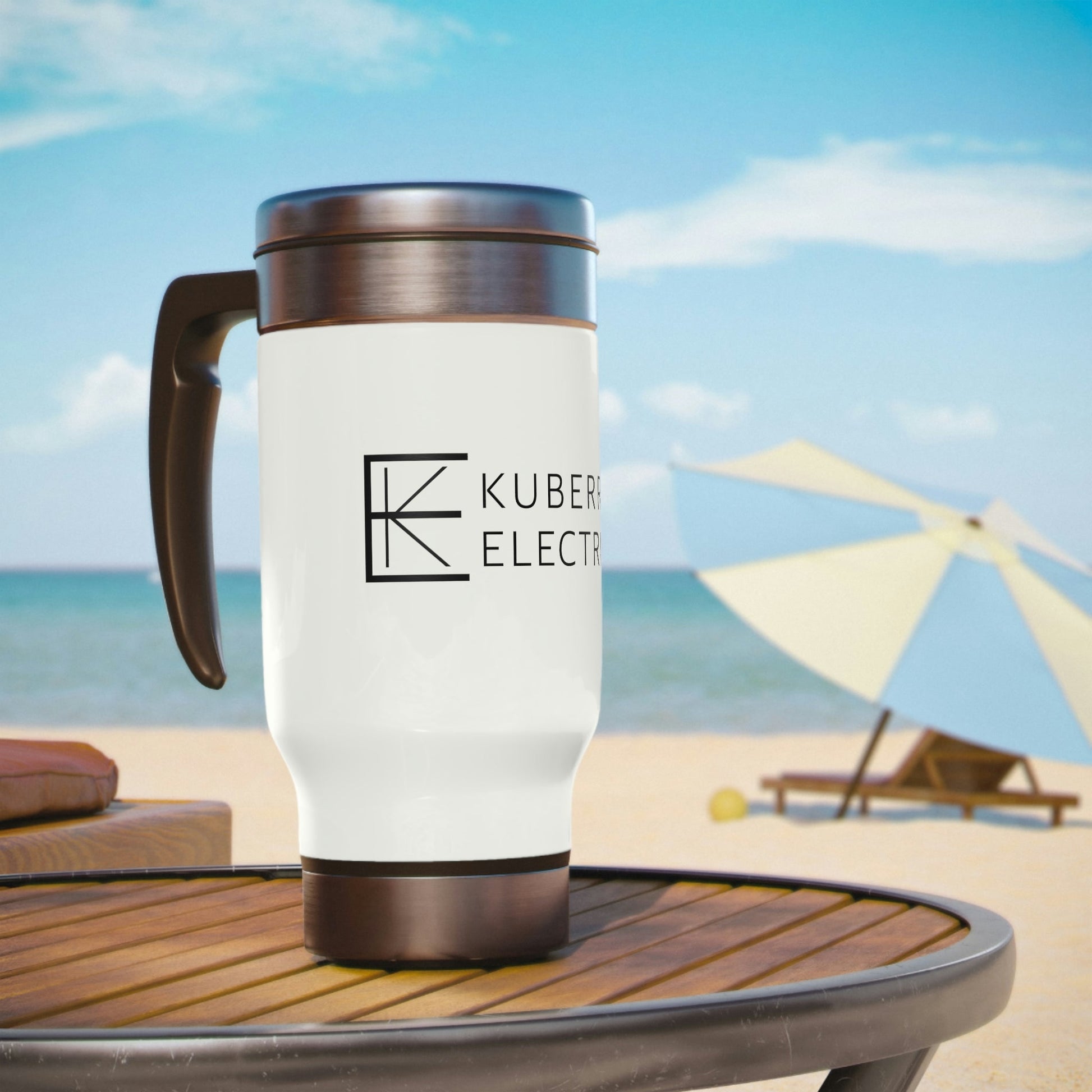 Kuberra Electric Stainless Steel Travel Mug with Handle, 14oz - DSP On Demand