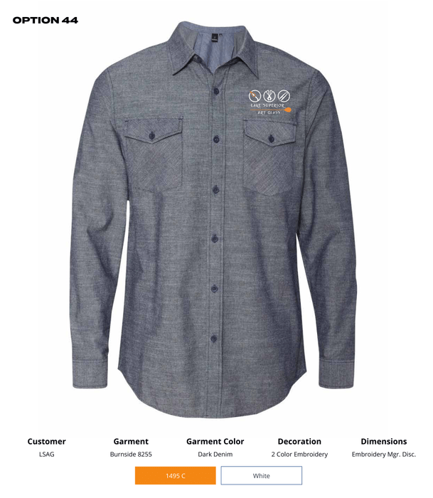 LSAG Burnside Men's Chambray Long Sleeve Shirt - DSP On Demand