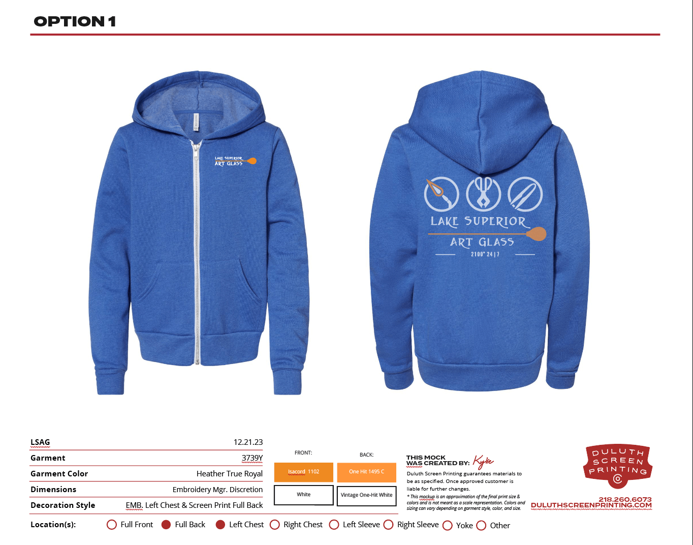 LSAG Youth Sponge Full Zip Hoodie - DSP On Demand