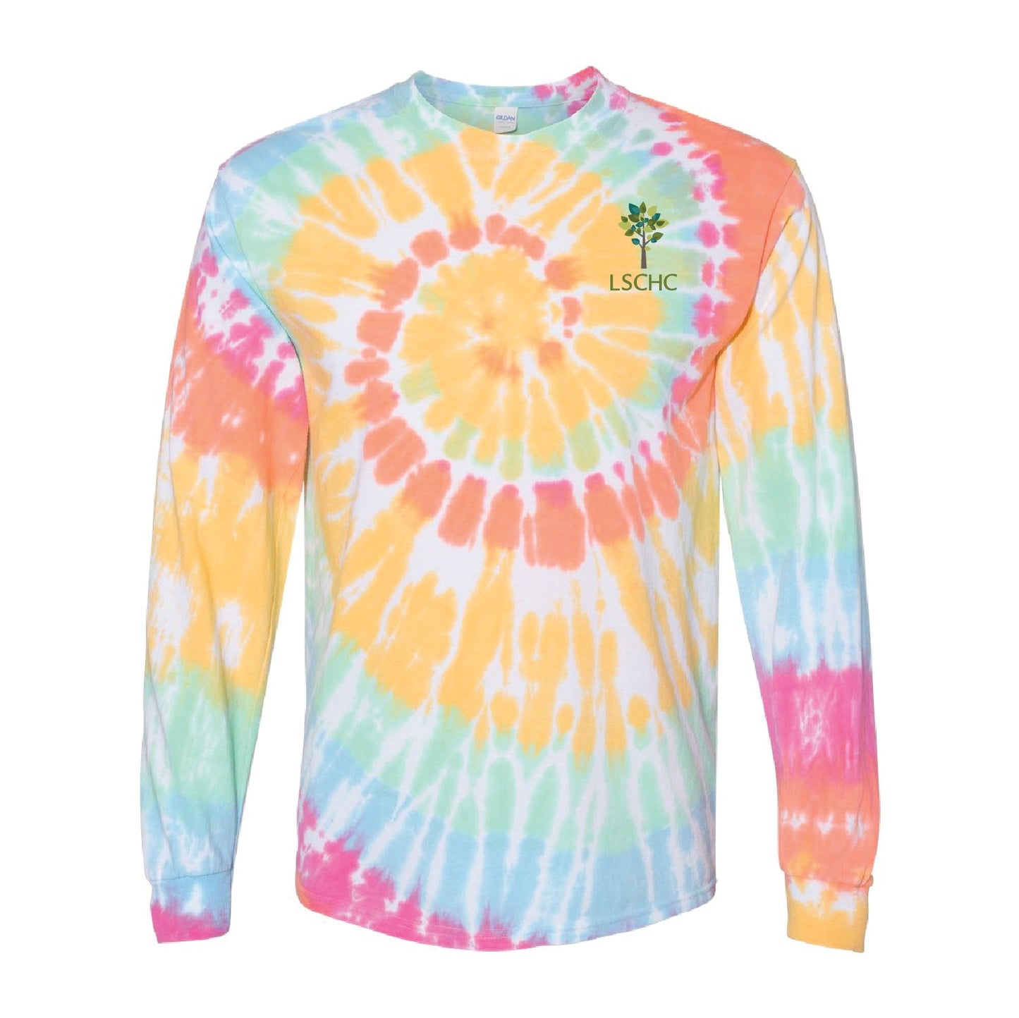 LSCHC Multi-Color Spiral Tie-Dyed Long Sleeve T-Shirt - DSP On Demand