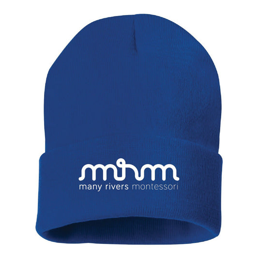 Many Rivers Montessori Solid 12" Cuffed Beanie - DSP On Demand