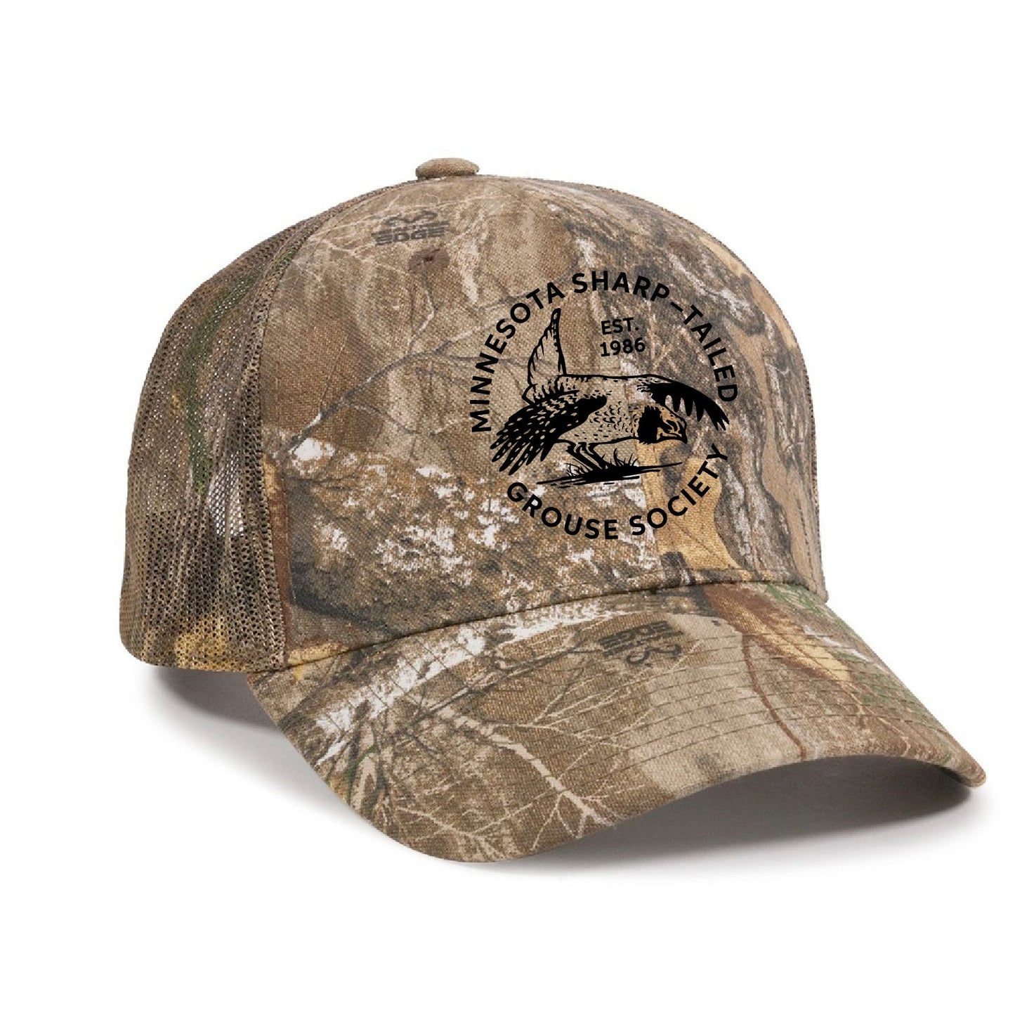 MN Sharp-Tailed Premium Camo Trucker Cap - DSP On Demand