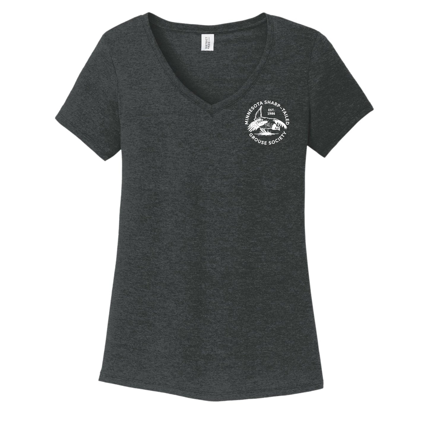 MN Sharp-Tailed Women's Triblend V-Neck T-shirts - DSP On Demand