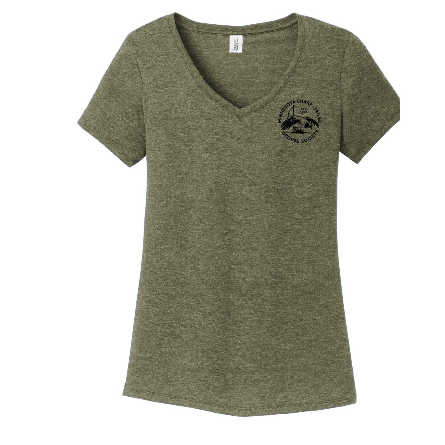 MN Sharp-Tailed Women's Triblend V-Neck T-shirts - DSP On Demand