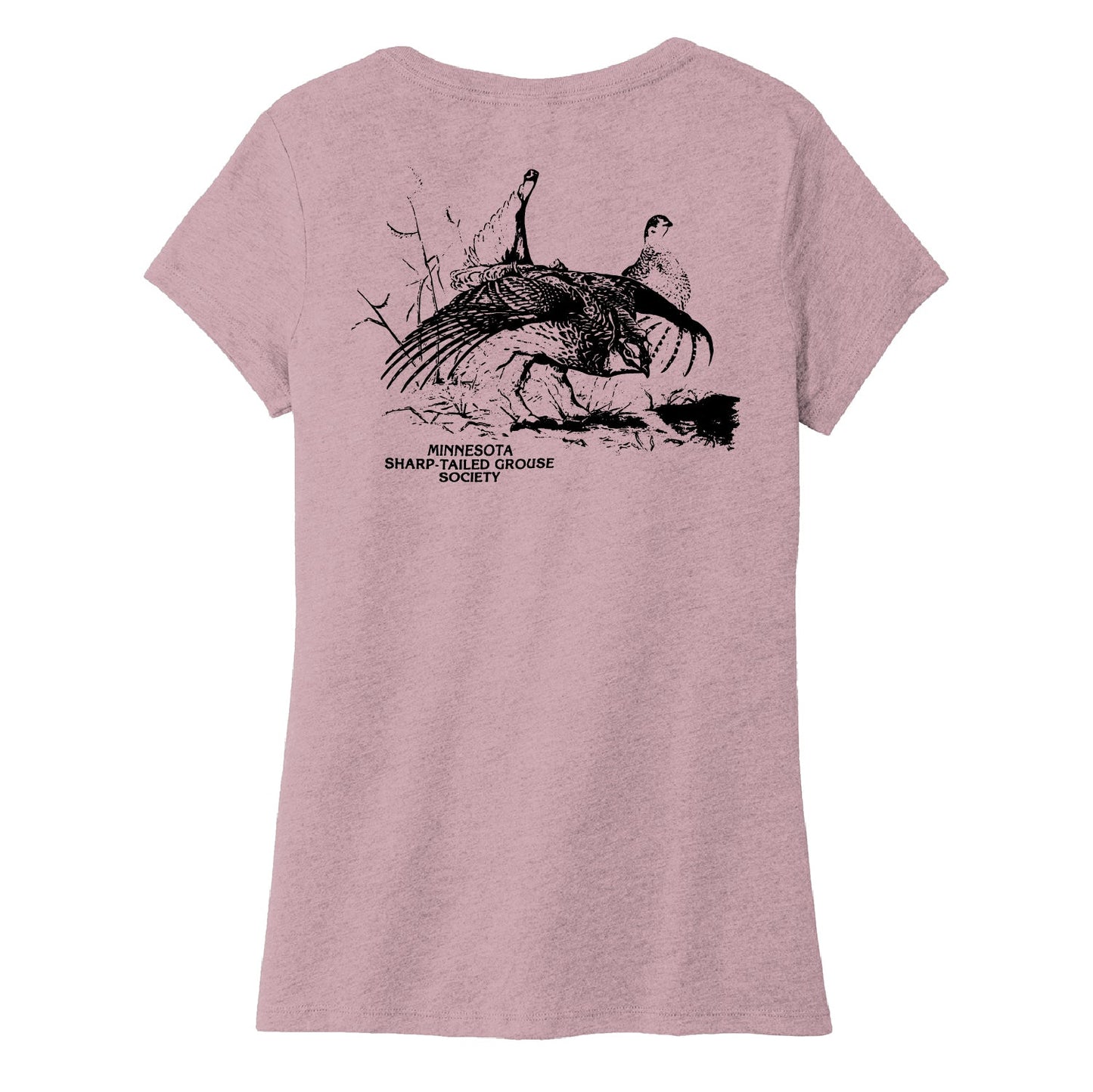 MN Sharp-Tailed Women's Triblend V-Neck T-shirts - DSP On Demand