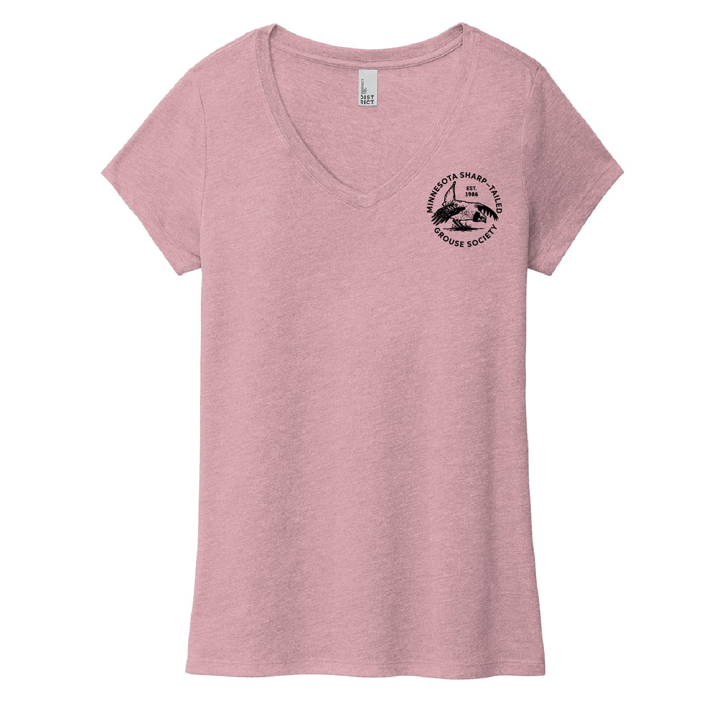 MN Sharp-Tailed Women's Triblend V-Neck T-shirts - DSP On Demand