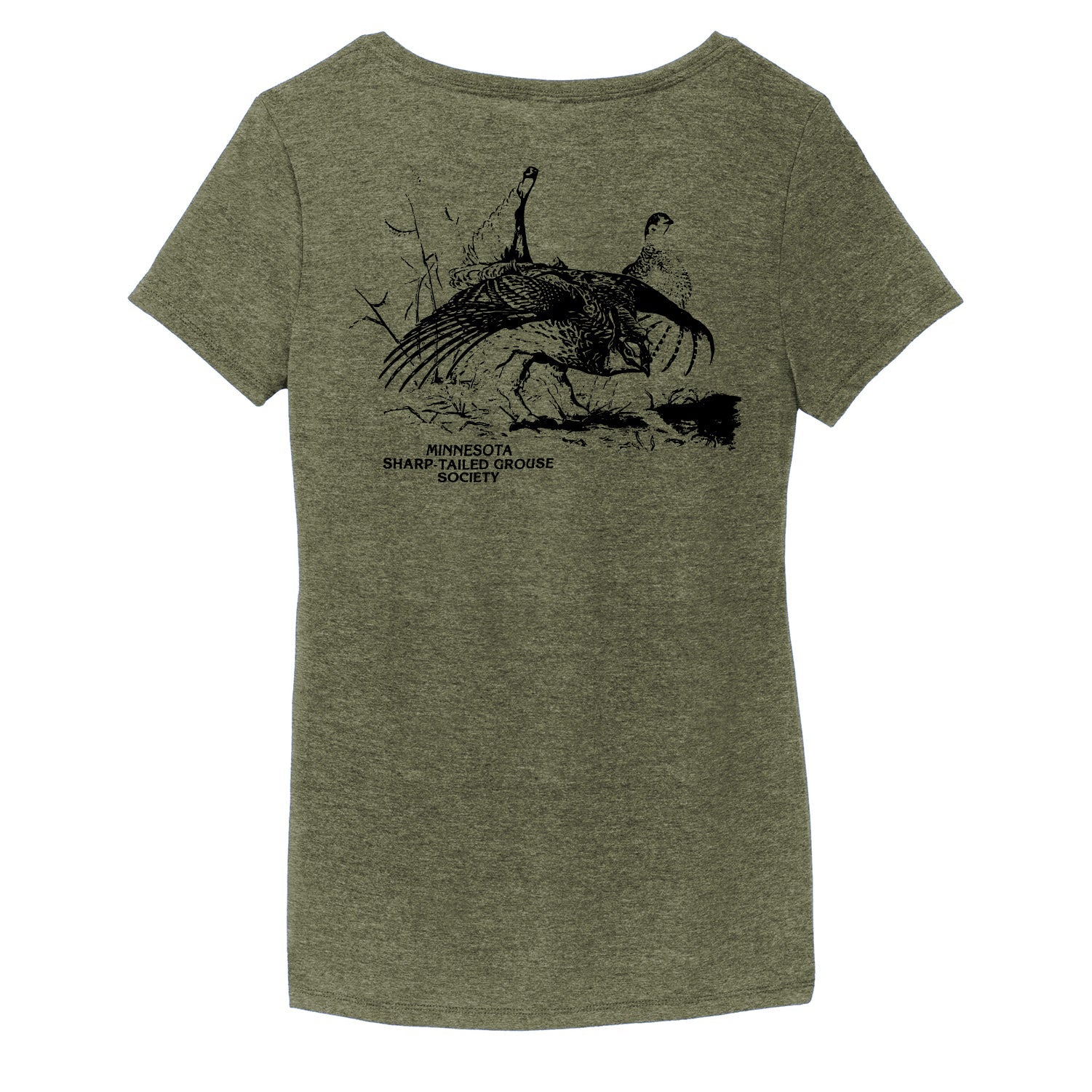 MN Sharp-Tailed Women's Triblend V-Neck T-shirts - DSP On Demand