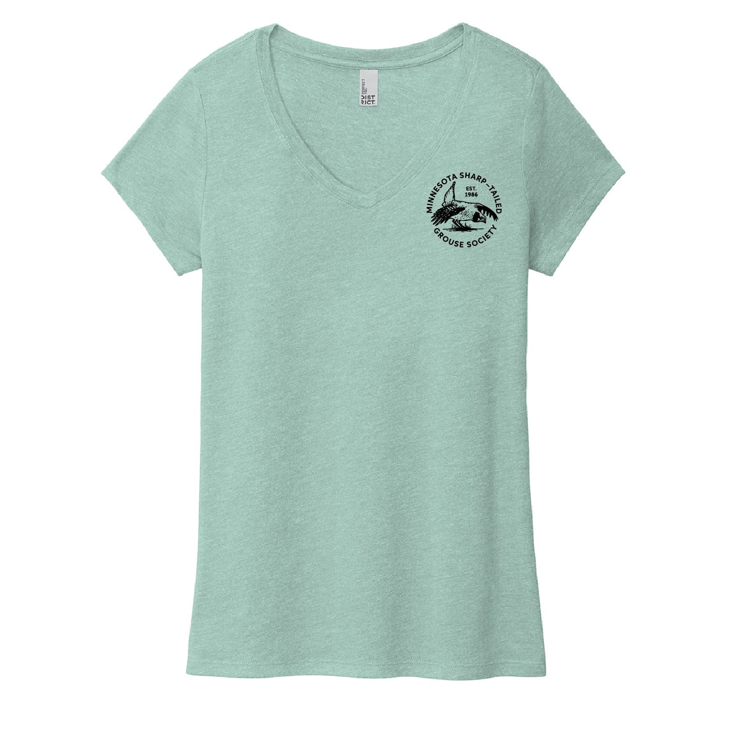 MN Sharp-Tailed Women's Triblend V-Neck T-shirts - DSP On Demand