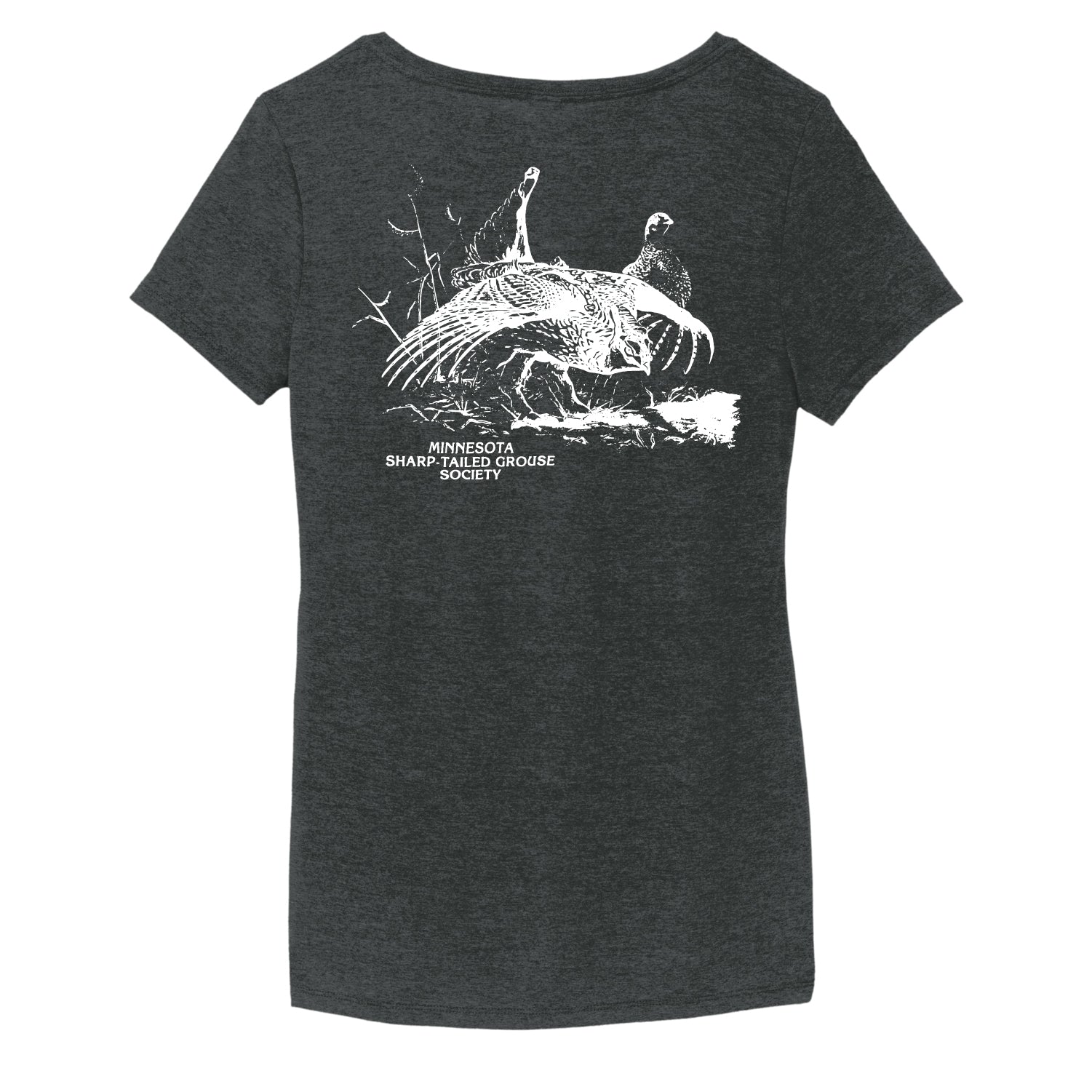 MN Sharp-Tailed Women's Triblend V-Neck T-shirts - DSP On Demand