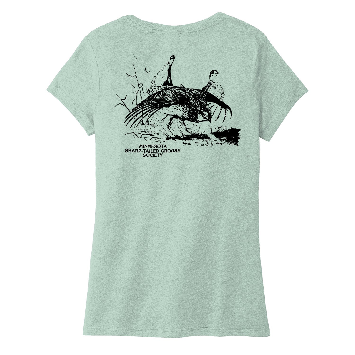 MN Sharp-Tailed Women's Triblend V-Neck T-shirts - DSP On Demand