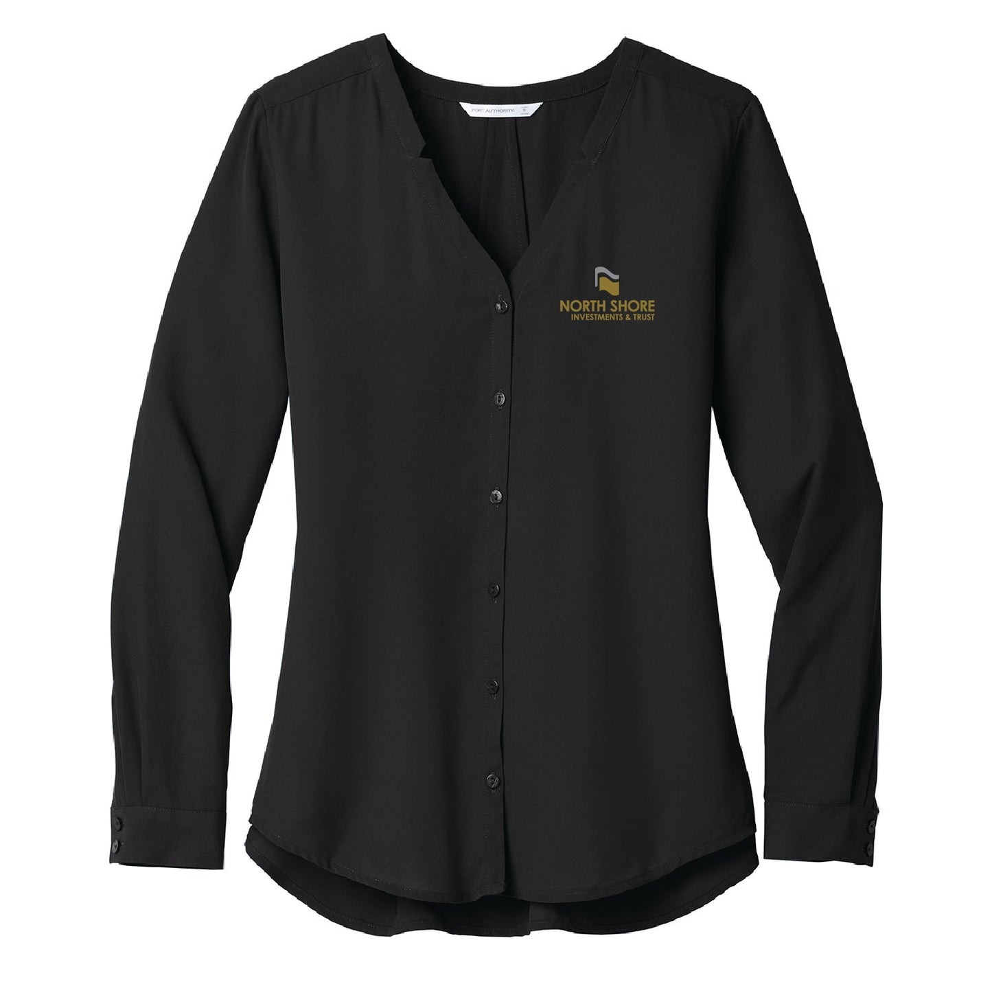 NSB Investments & Trust Ladies Long Sleeve Button-Front Blouse - DSP On Demand