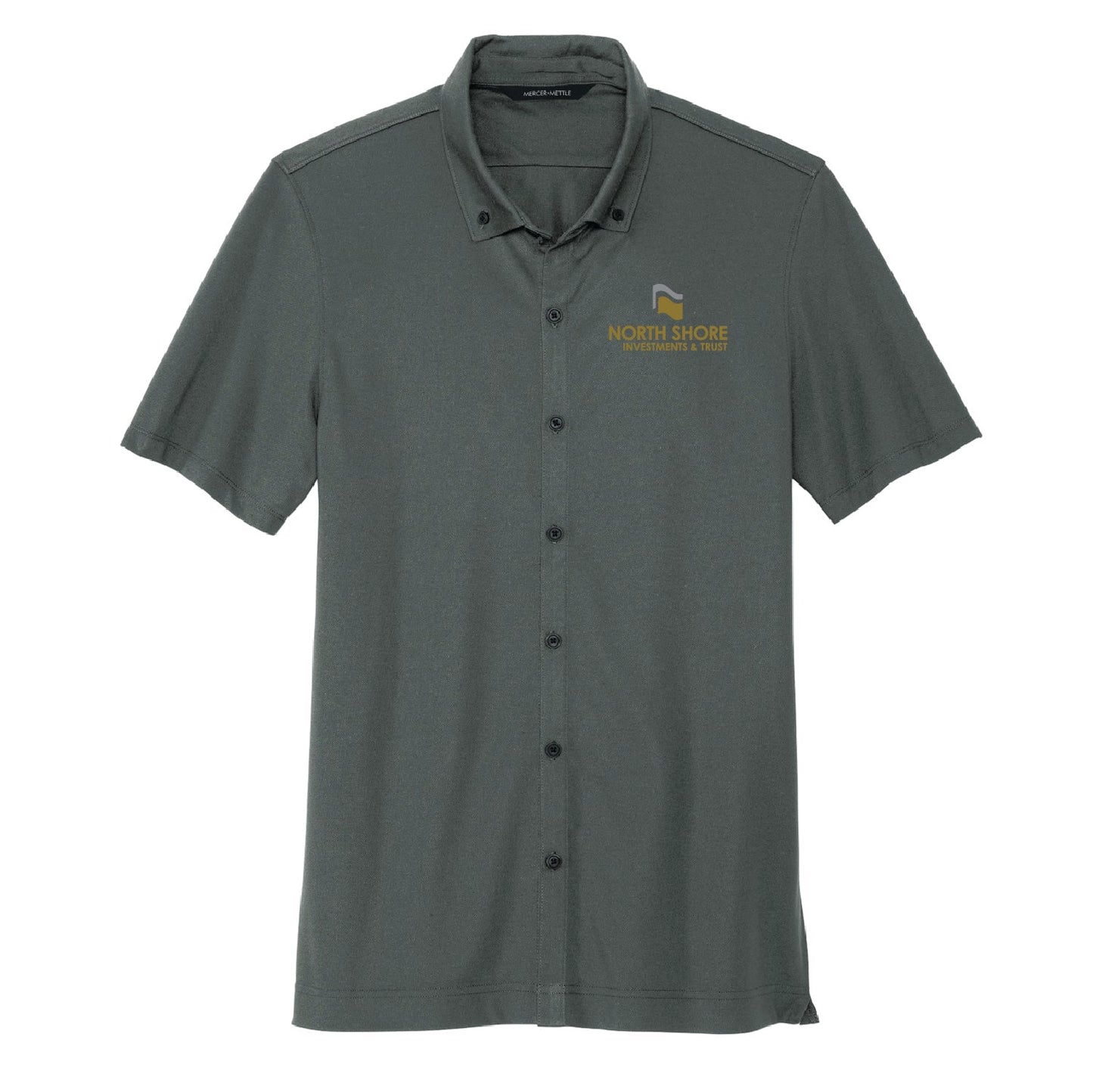 NSB Investments & Trust Stretch Pique Full-Button Polo - DSP On Demand