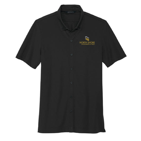 NSB Investments & Trust Stretch Pique Full-Button Polo - DSP On Demand