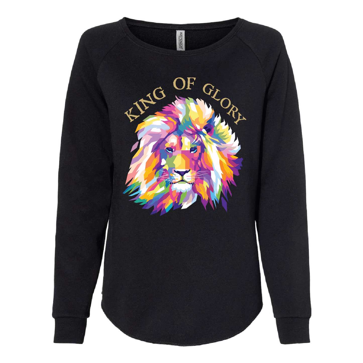 Scriptique Art King of Glory Women's Wave Wash Crewneck Sweatshirt - DSP On Demand