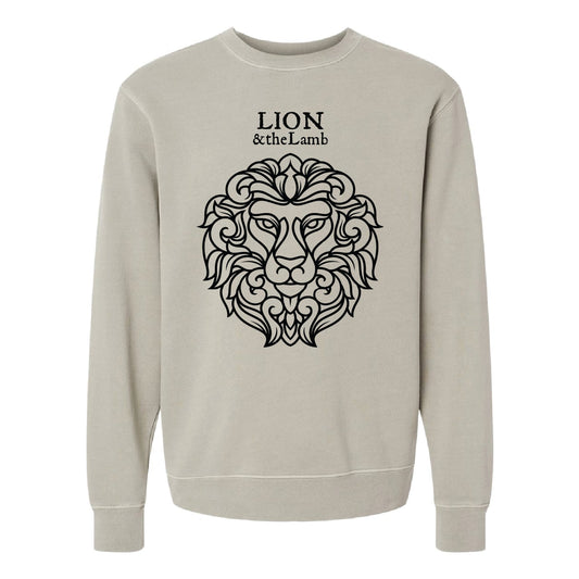 Scriptique Art Lion and Lamb Unisex Midweight Pigment-Dyed Crewneck Sweatshirt - DSP On Demand