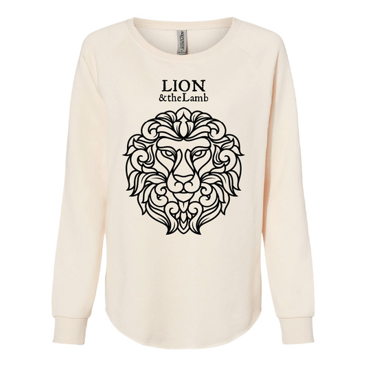 Scriptique Art Lion & Lamb Women's California Wave Wash Crewneck Sweatshirt - DSP On Demand