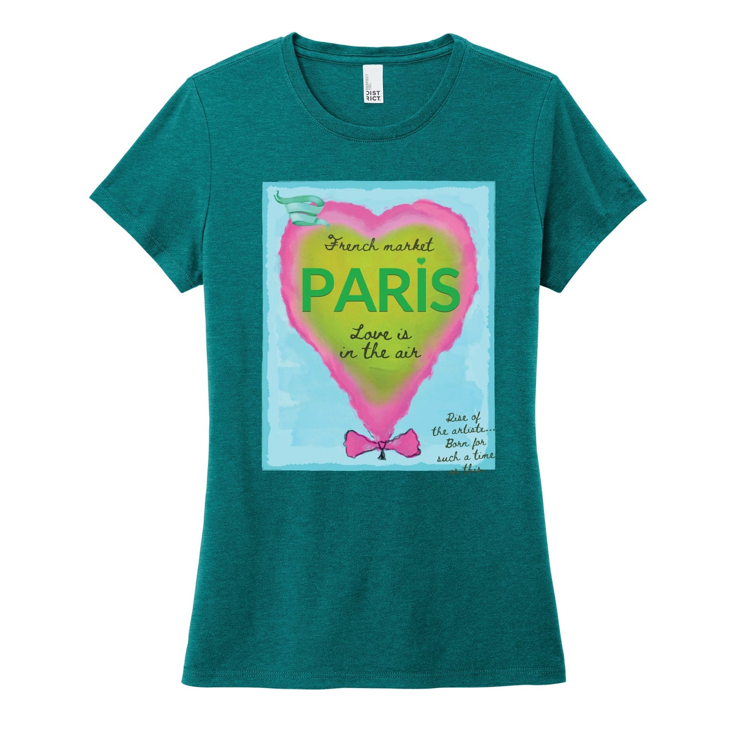 Scriptique Art Paris Heart Women’s Perfect Tri ® Tee - DSP On Demand