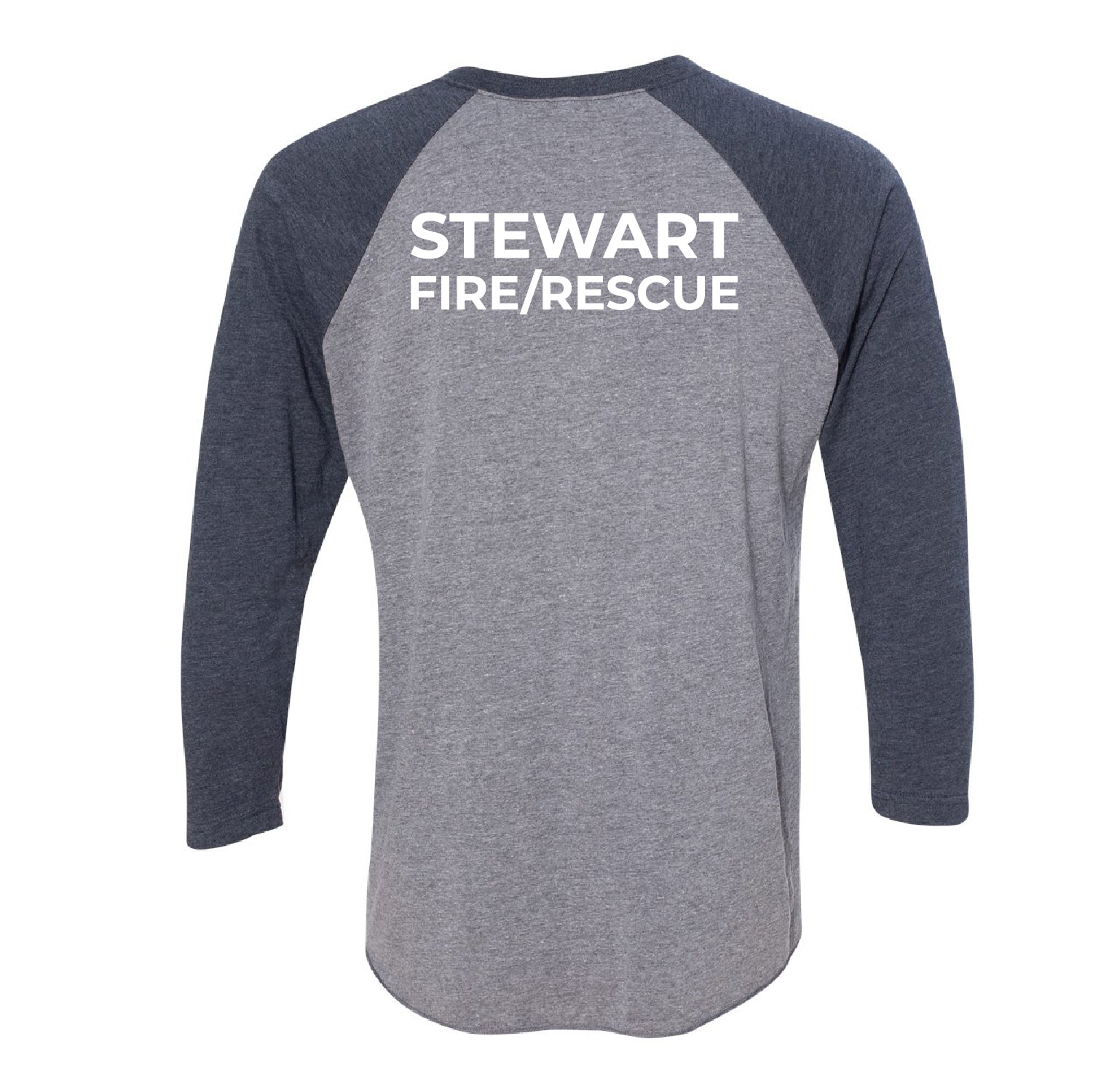 Stewart Fire Department Unisex Tri-Blend 3/4-Sleeve Raglan Tee - DSP On Demand